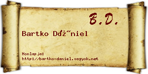 Bartko Dániel névjegykártya
